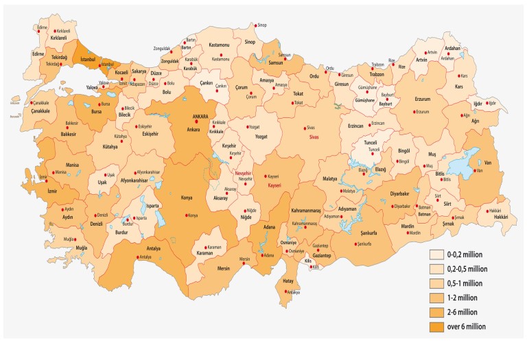 Map of Turkey: Discover Turkey's regions and landmarks.