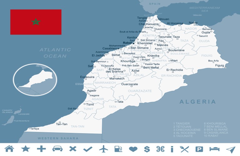 Map of Morocco: Navigate Morocco’s attractions easily.