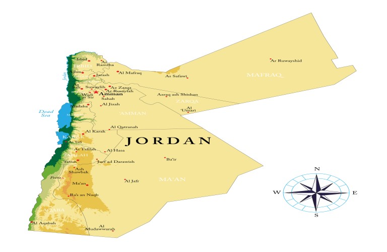 Map of Jordan: Discover Jordan’s cities and sites.