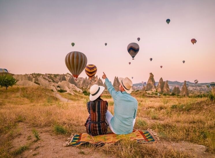 Bask in Cappadocia’s breathtaking landscapes from a hot air balloon