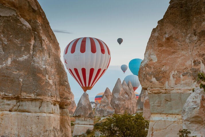 Cappadocia’s balloon flights provide unrivaled views of surreal landscapes