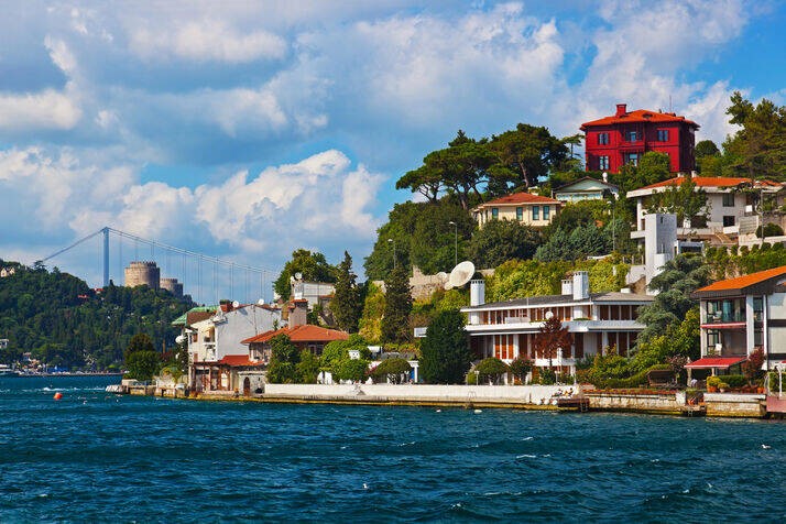 Historic Istanbul streets with breathtaking Bosphorus backdrop