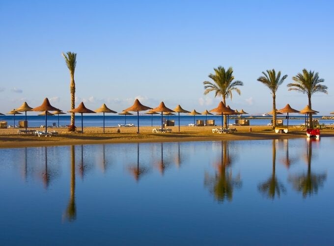 Golden sands meeting turquoise waves at Sharm El Sheikh beaches