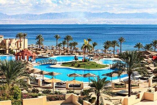 Peaceful beach scene in Sharm El Sheikh with turquoise waves